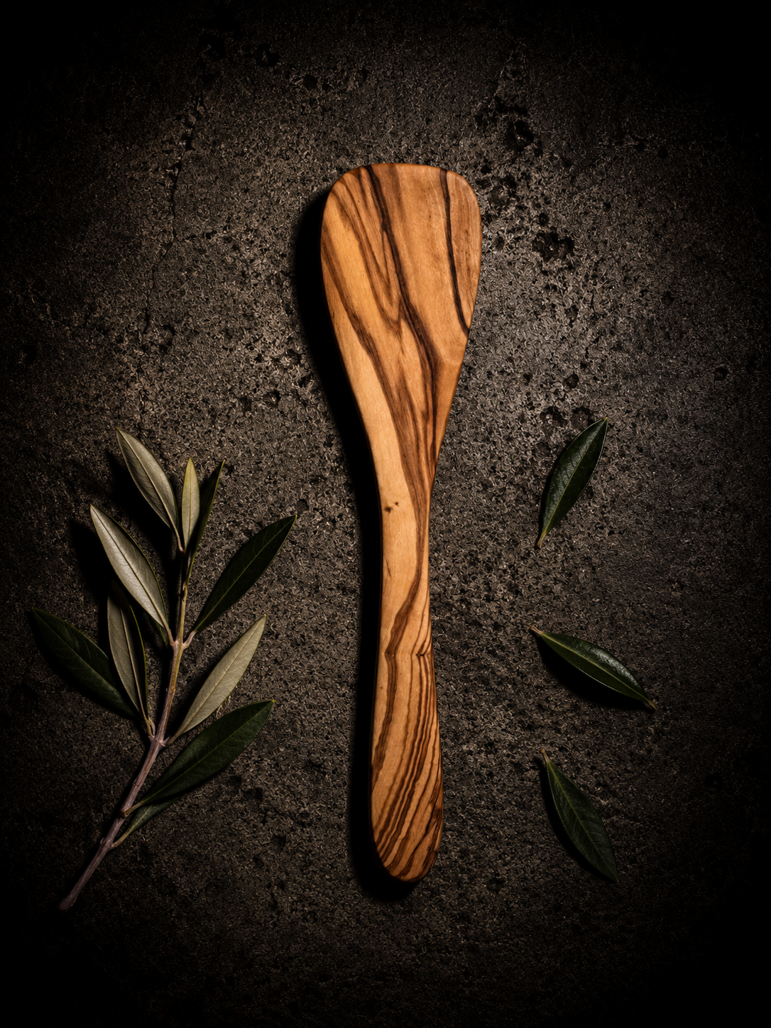 Handcrafted Olive Wood Flat Spatula