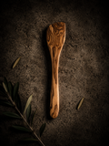 Handcrafted Olive Wood Corner Spoon (Right Handed)