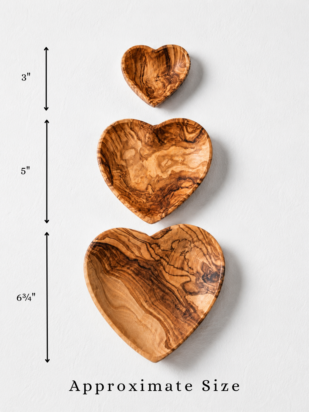 Handcrafted Olive Wood Heart-Shaped Bowls new