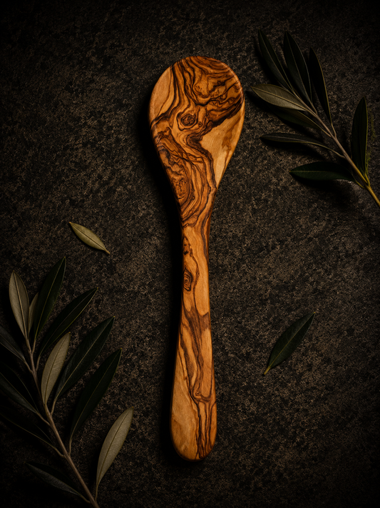 Handcrafted Olive Wood Wide Mouth Cooking Spoon