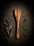 Handcrafted Olive Wood Corner Spoon (Left Handed)